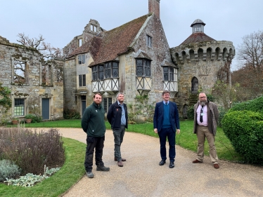 Greg and Scotney Castle staff at the old castle
